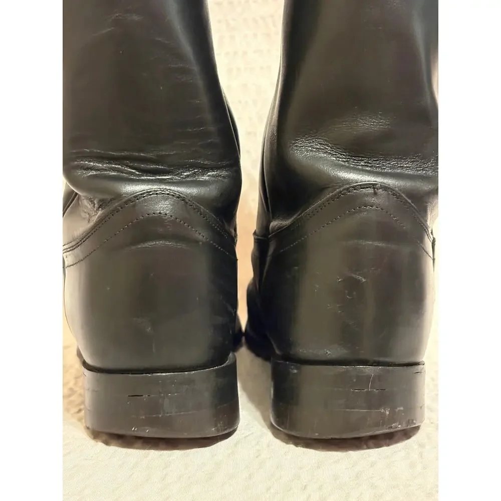 Justin 3133 Black Leather Ropers Men’s 8EE Vibram Sole Western Boots Mexico